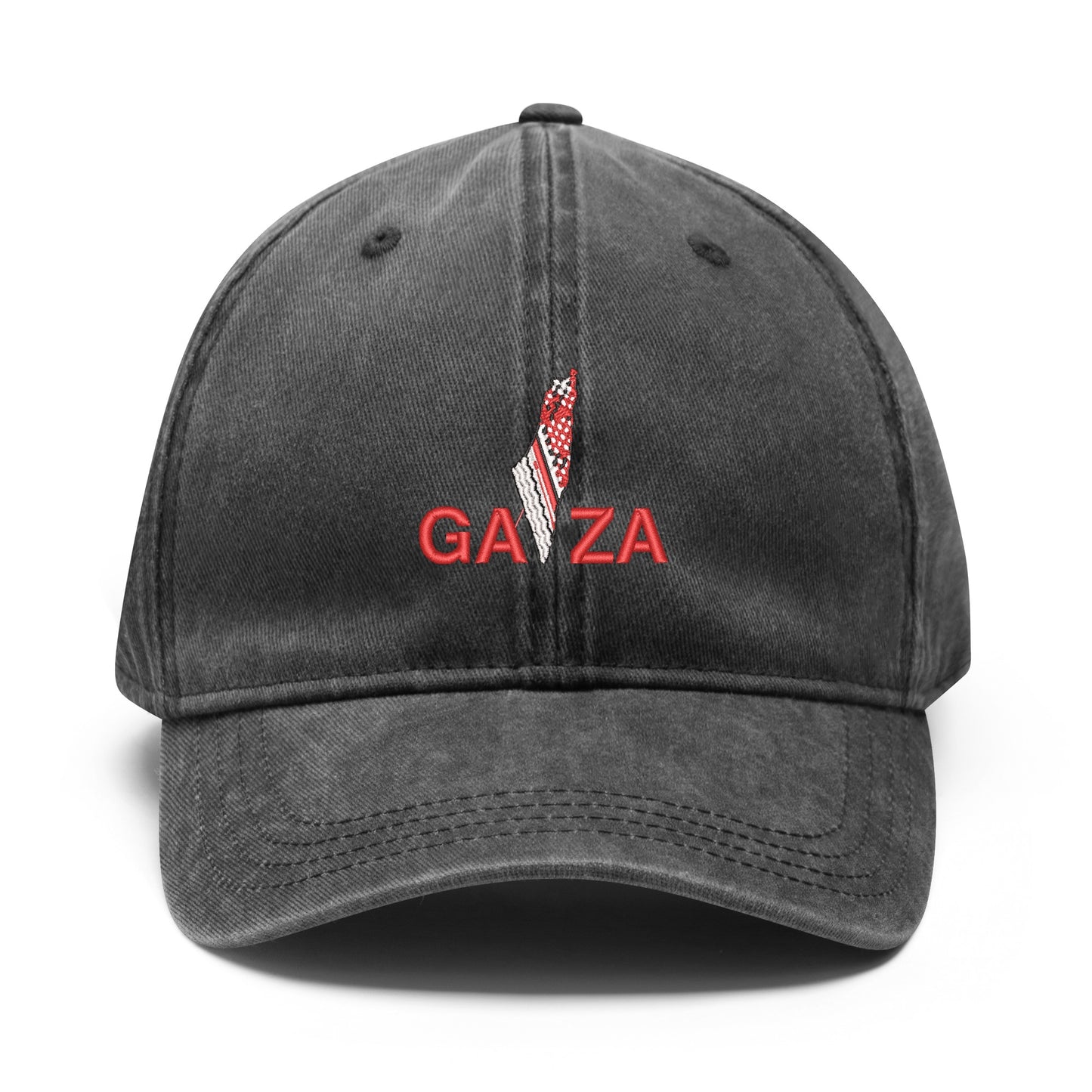 Gaza Embroidered Denim Baseball Cap